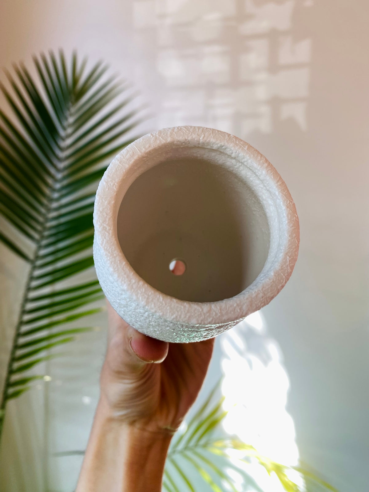 White Ceramic Planter with Drainage
