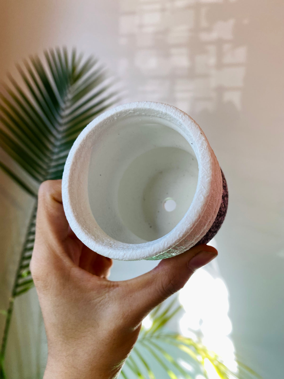 White Ceramic Planter with Drainage