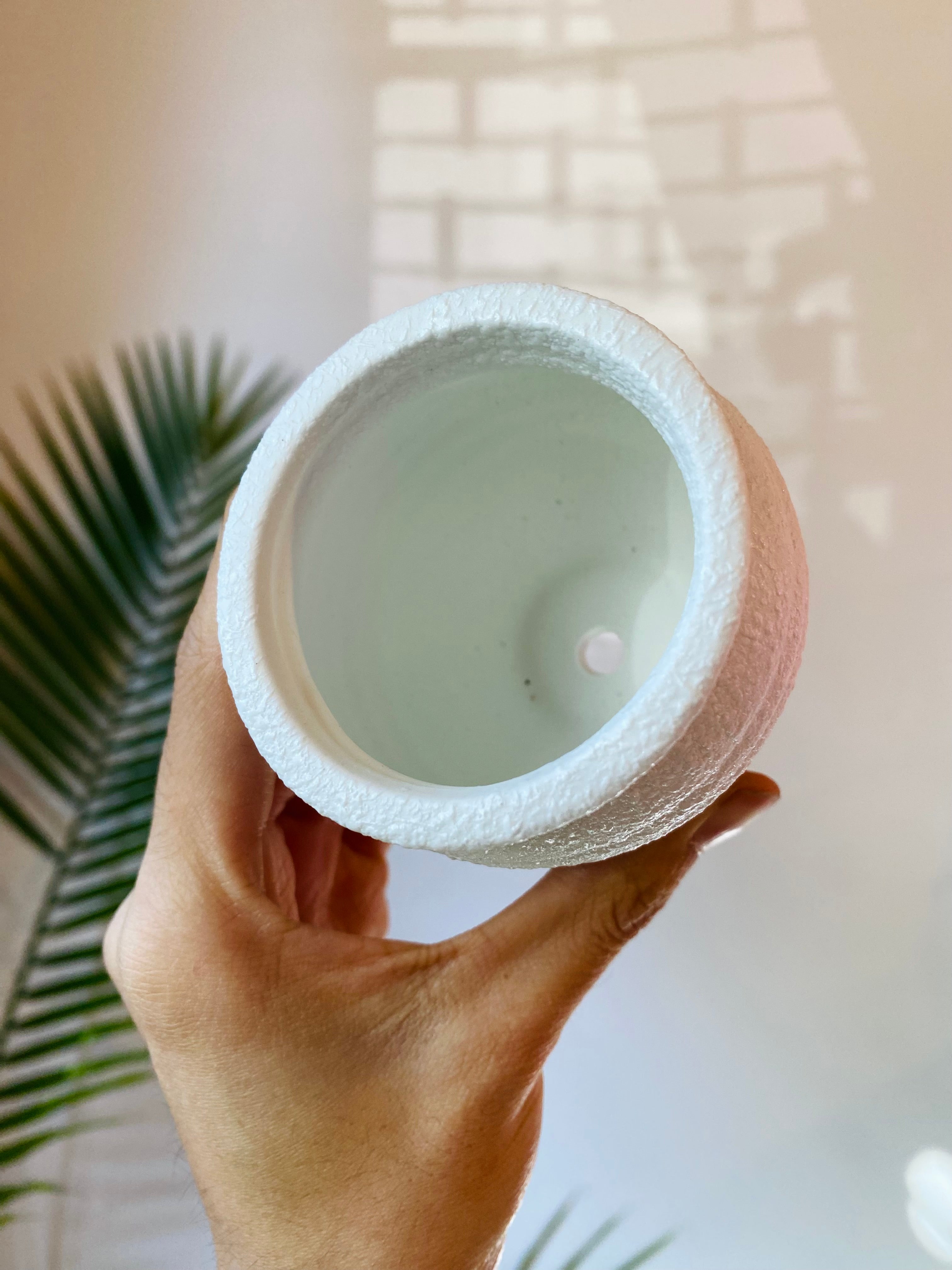 White Ceramic Planter with Drainage