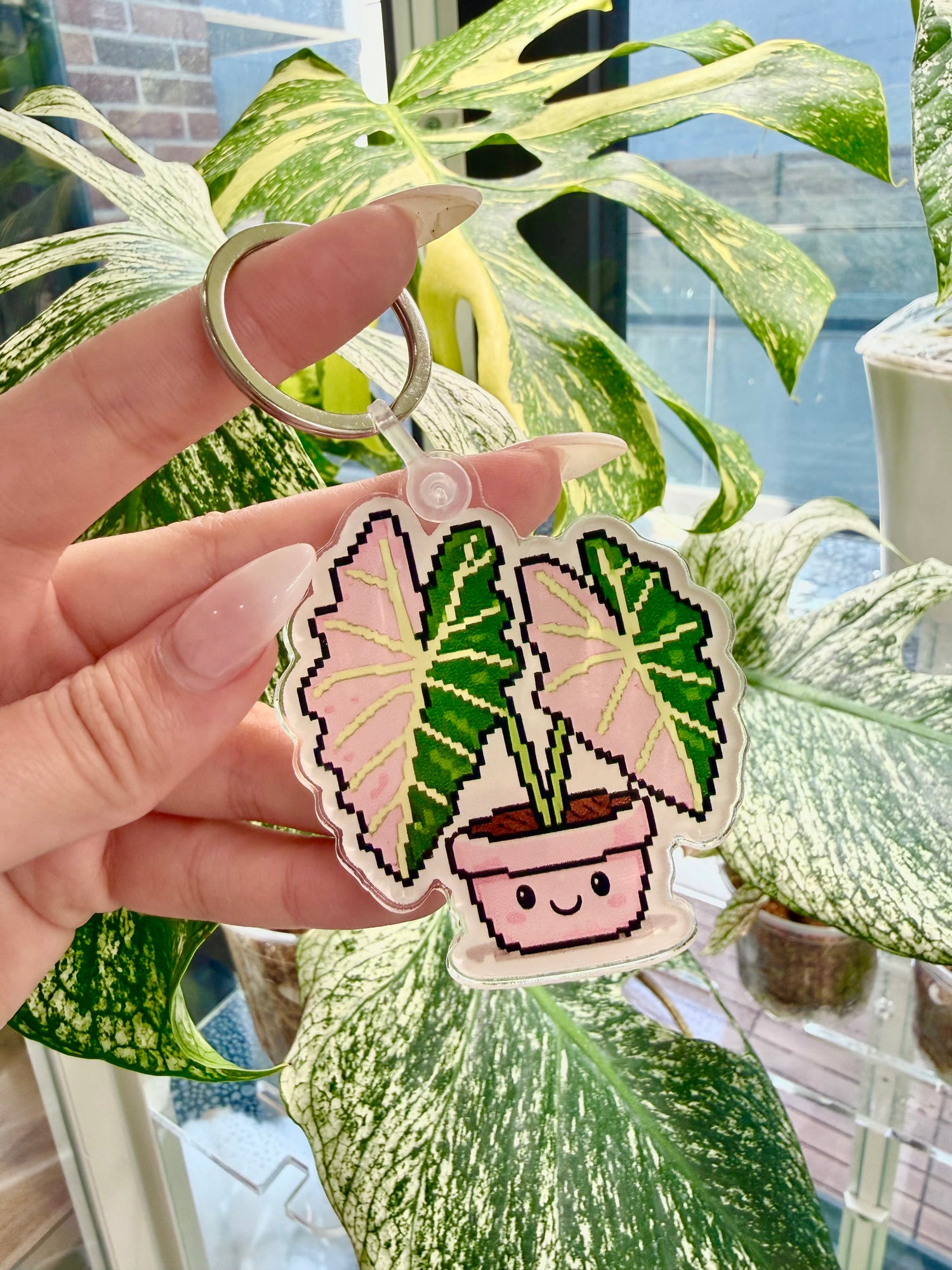 Plant Pixel Keychain