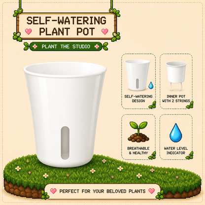 3" White Self-Watering Planter Set (10-Pack)